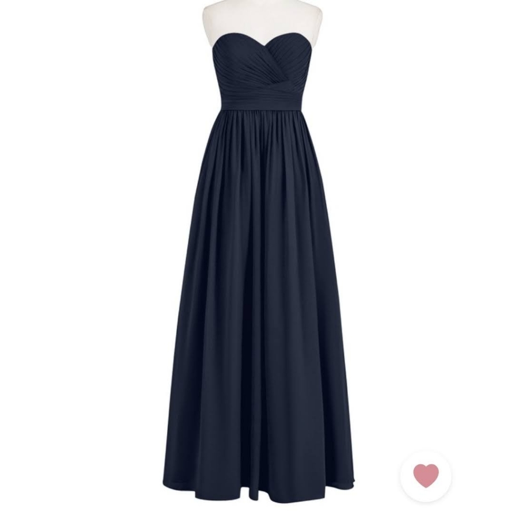 Bridesmaid Dress Gown Strapless Navy Blue with pockets